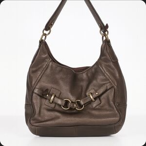 Wilson Leather Metallic Brown Leather Shoulder Bag